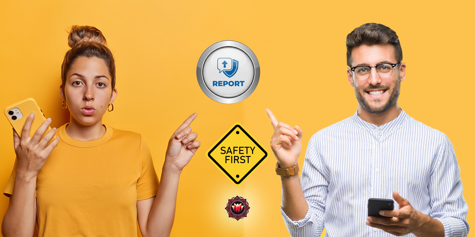 Clear, prominent icon for reporting.