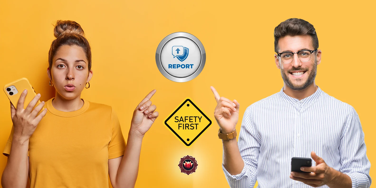 Clear, prominent icon for reporting.